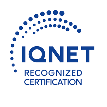 Logo IQNET 27001 (blanco y azul) (2024). - FIMPE